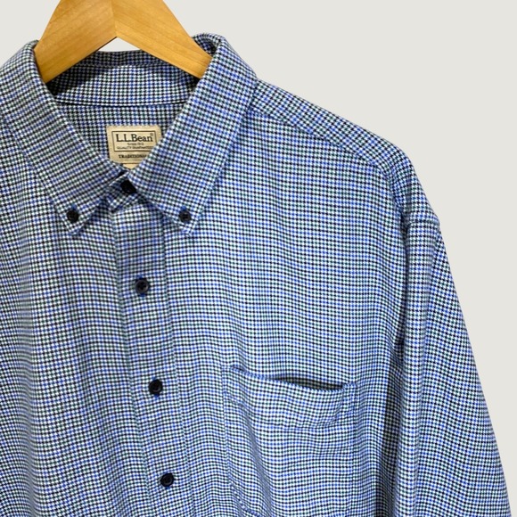 L.L. Bean Other - L.L. Bean Button Down Shirt Mens XL-Tall Blue Houndstooth Excellent Long Sleeve